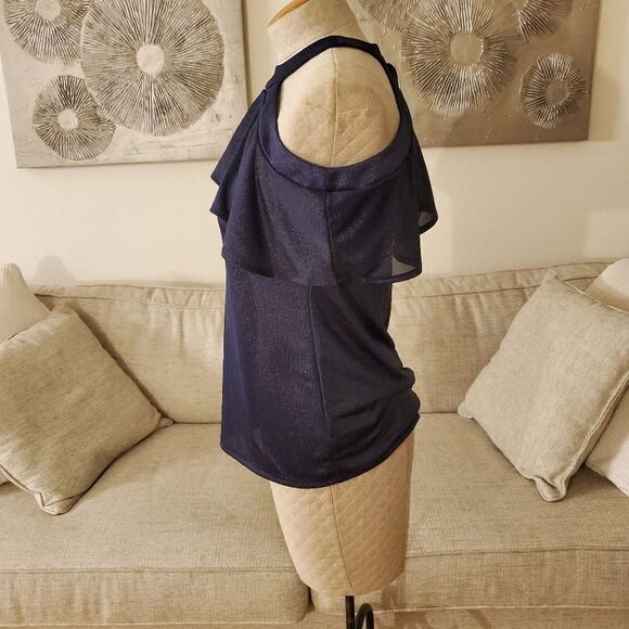 Michael Kors Metallic Flounce Top Size XS - Picture 5 of 11